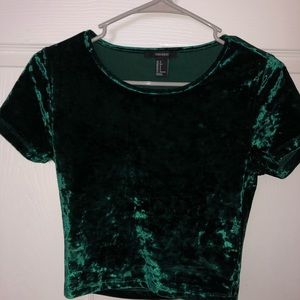 Velvet Emerald Forever21 Crop top